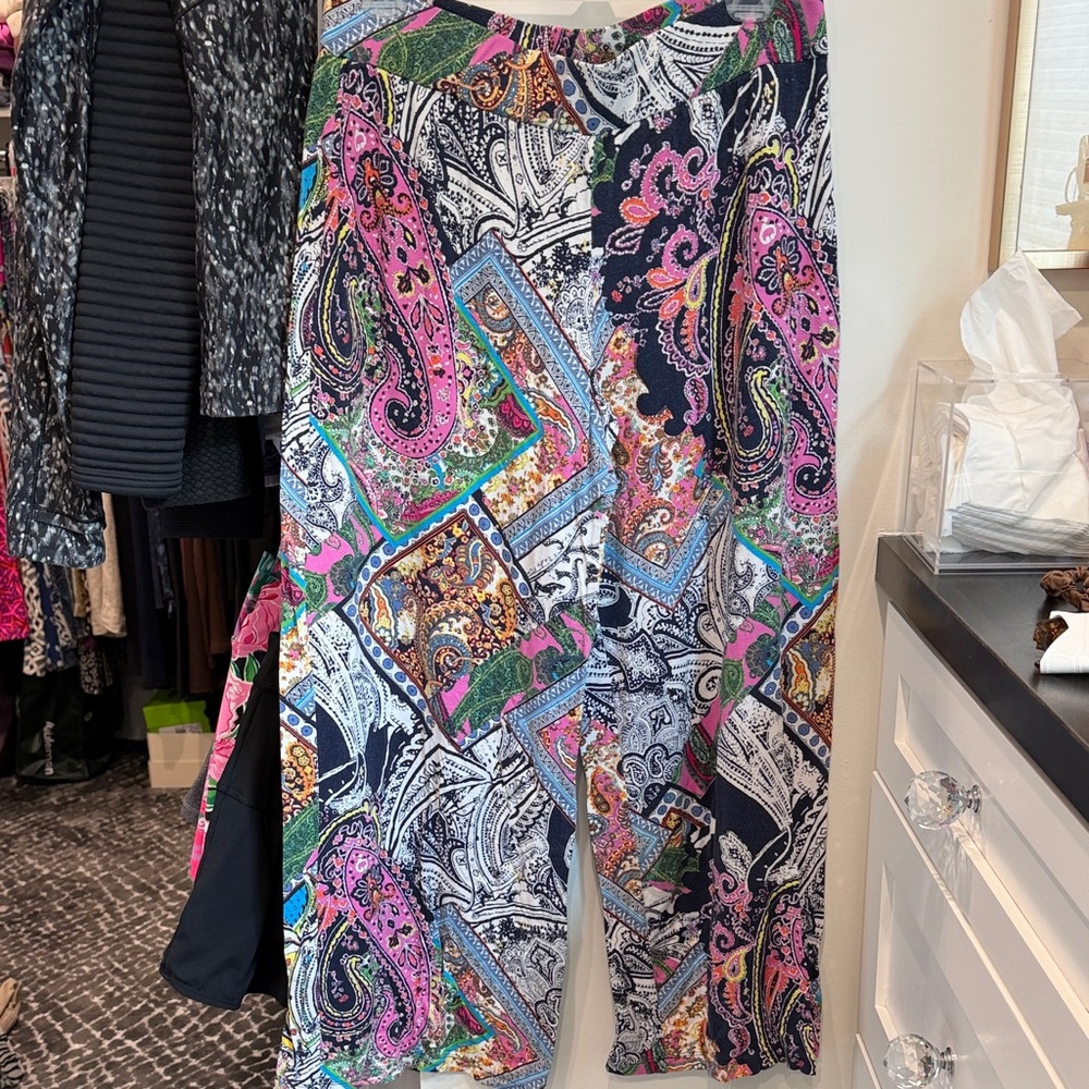 Lauren - Ralph Lauren Petite Paisley Print Wide-Leg Pants - Pink Multi PM